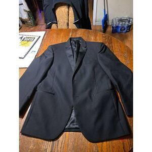 40R Tony Bowls Black Super 130 Suit Sports Coat Jacket Blazer Wool Tuxedo Jacket